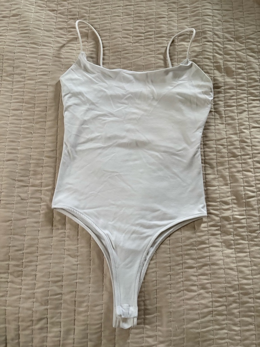 Zara White Women’s One-Piece Bodysuit with Thin Straps
